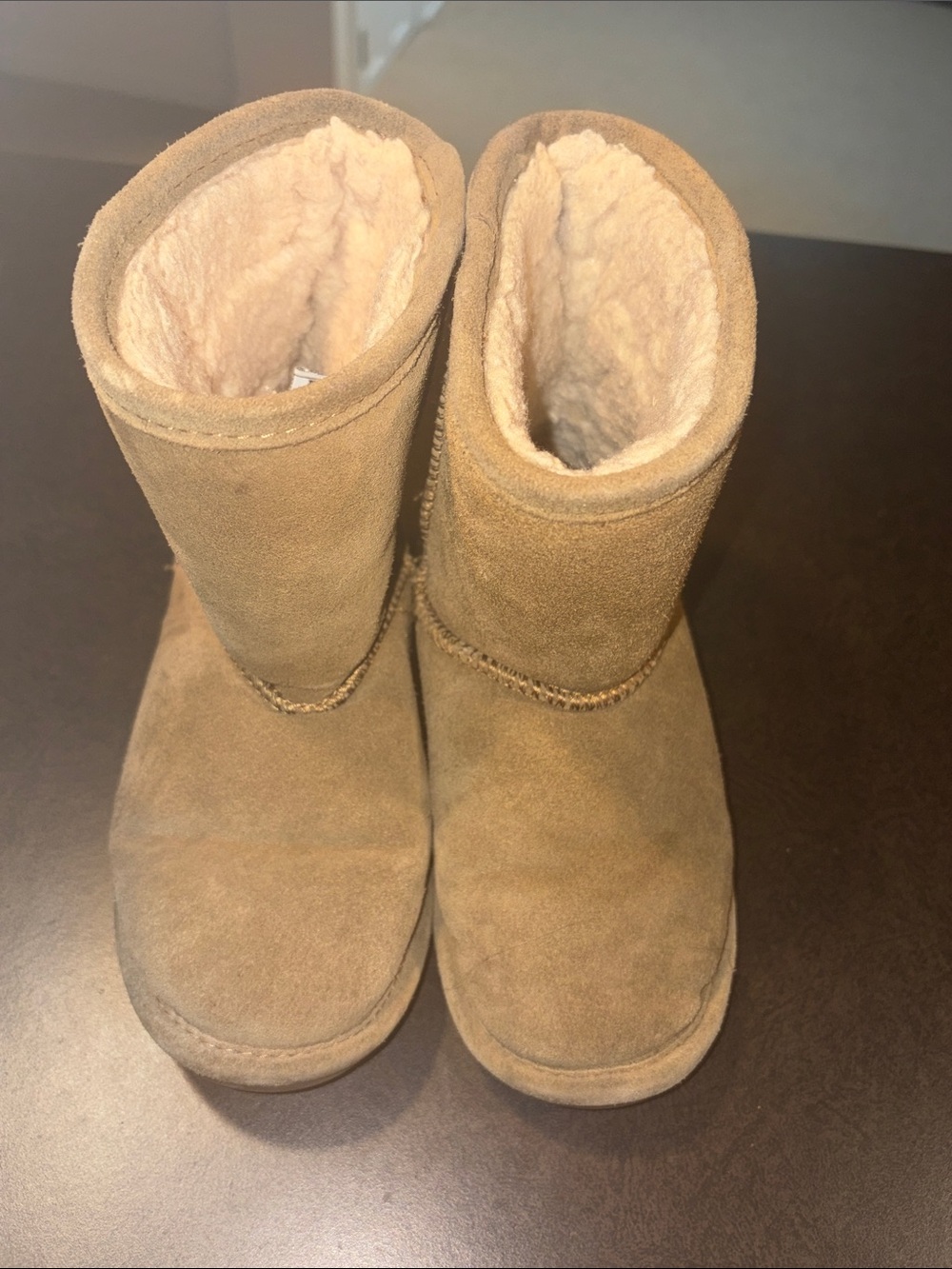 BearPaw Kids Chestnut Suede Shearling Boots